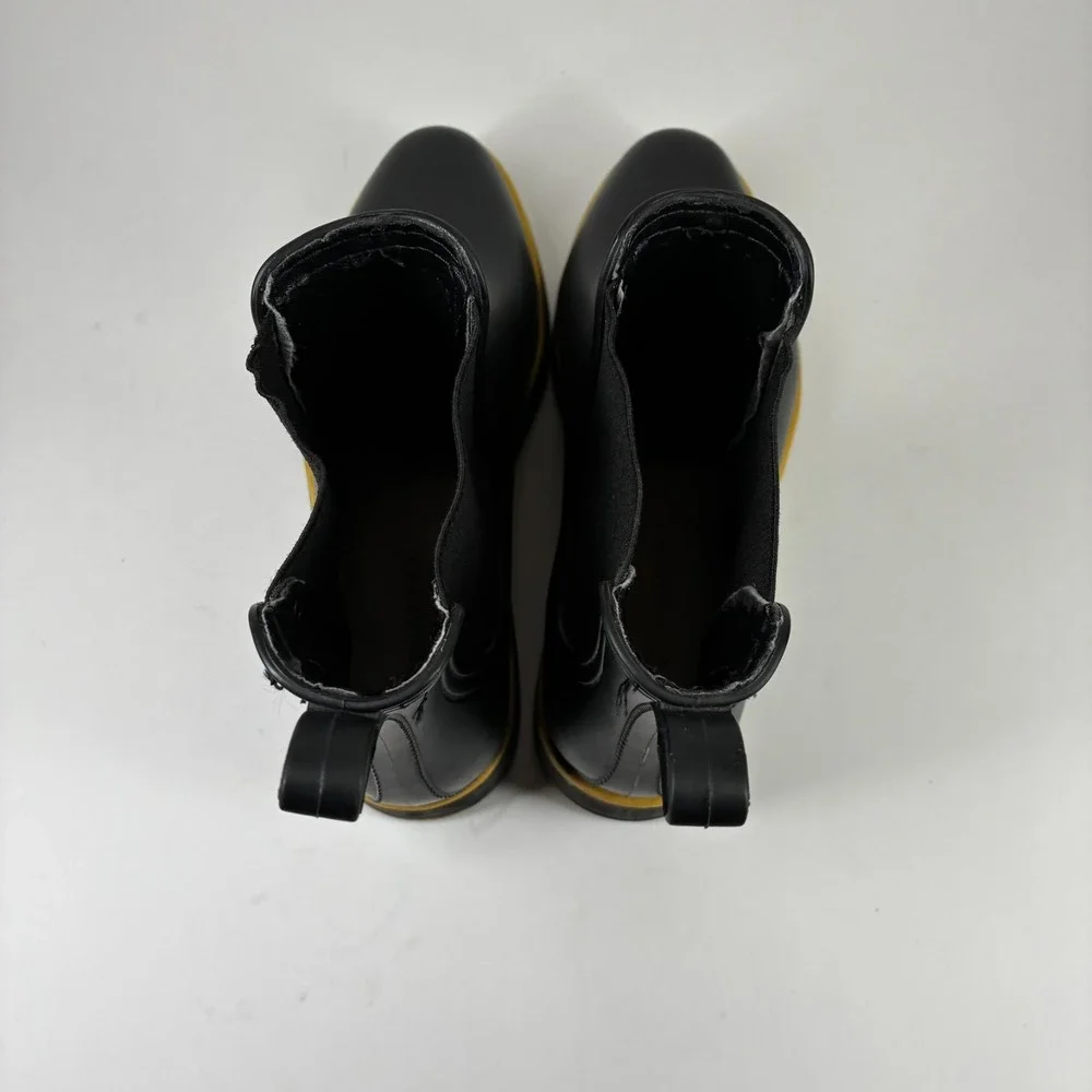 Bernardo Willa Women's US 8 Black Yellow Waterproof Platform Chelsea Rain Boots